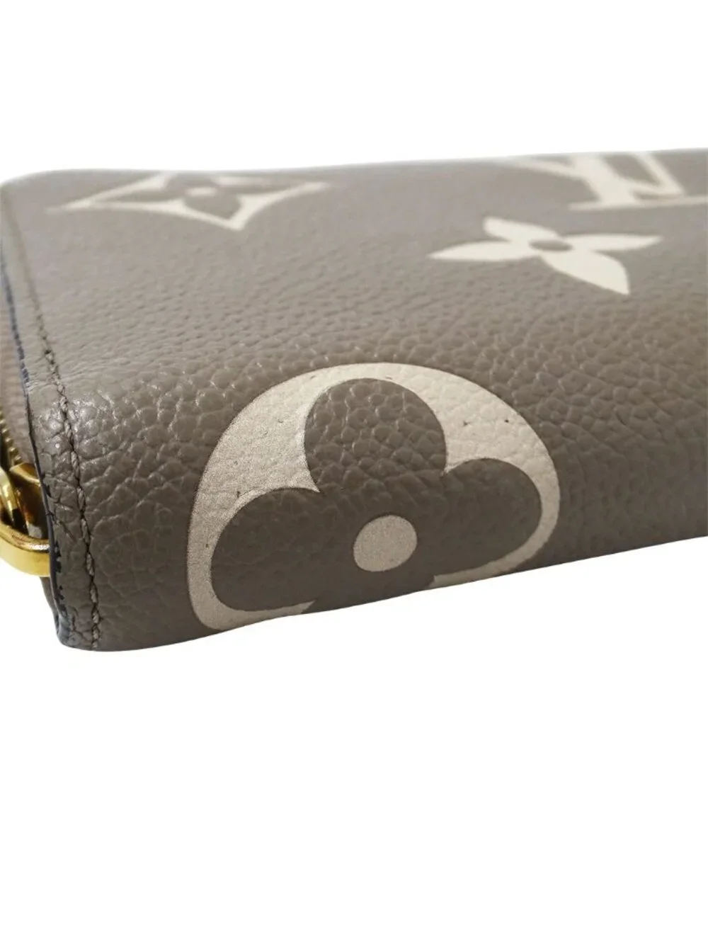 Louis Vuitton Wallet Bicolor Monogram Empreinte Zippy Tourterelle Cream Beige